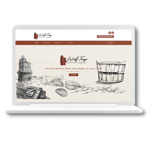 Wolf Trap Oyster Website Design in Mathews, Virginia